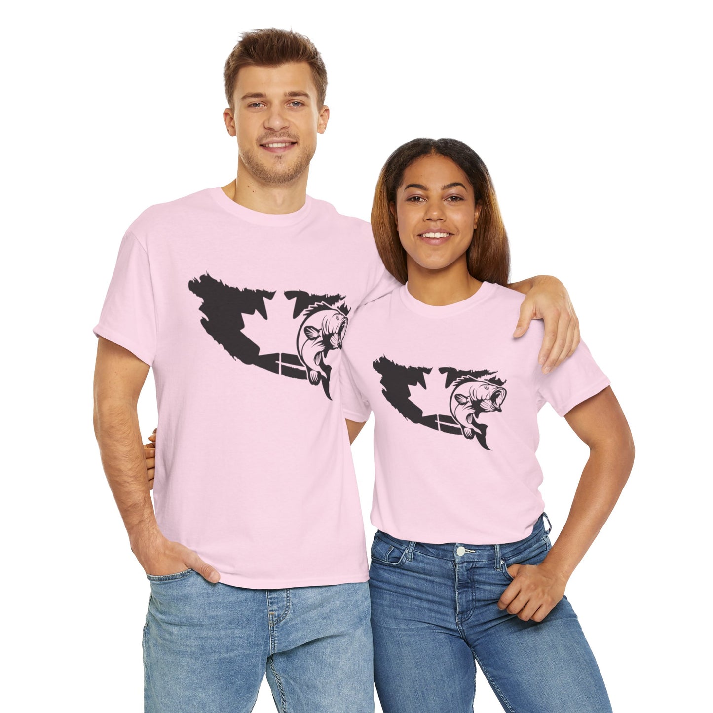 Canada map fishing unisex heavy cotton t-shirt