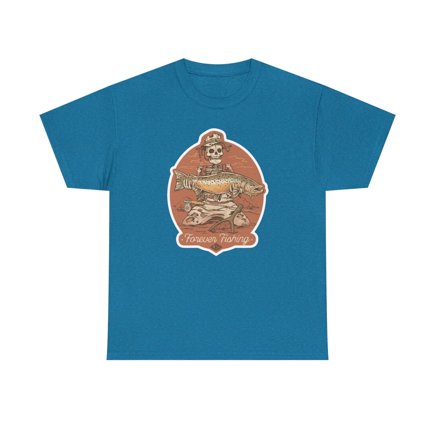 Skeleton forever fishing unisex heavy cotton t-shirt