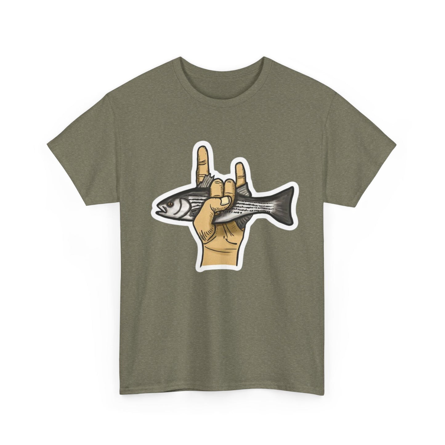 Rock on fish unisex heavy cotton t-shirt