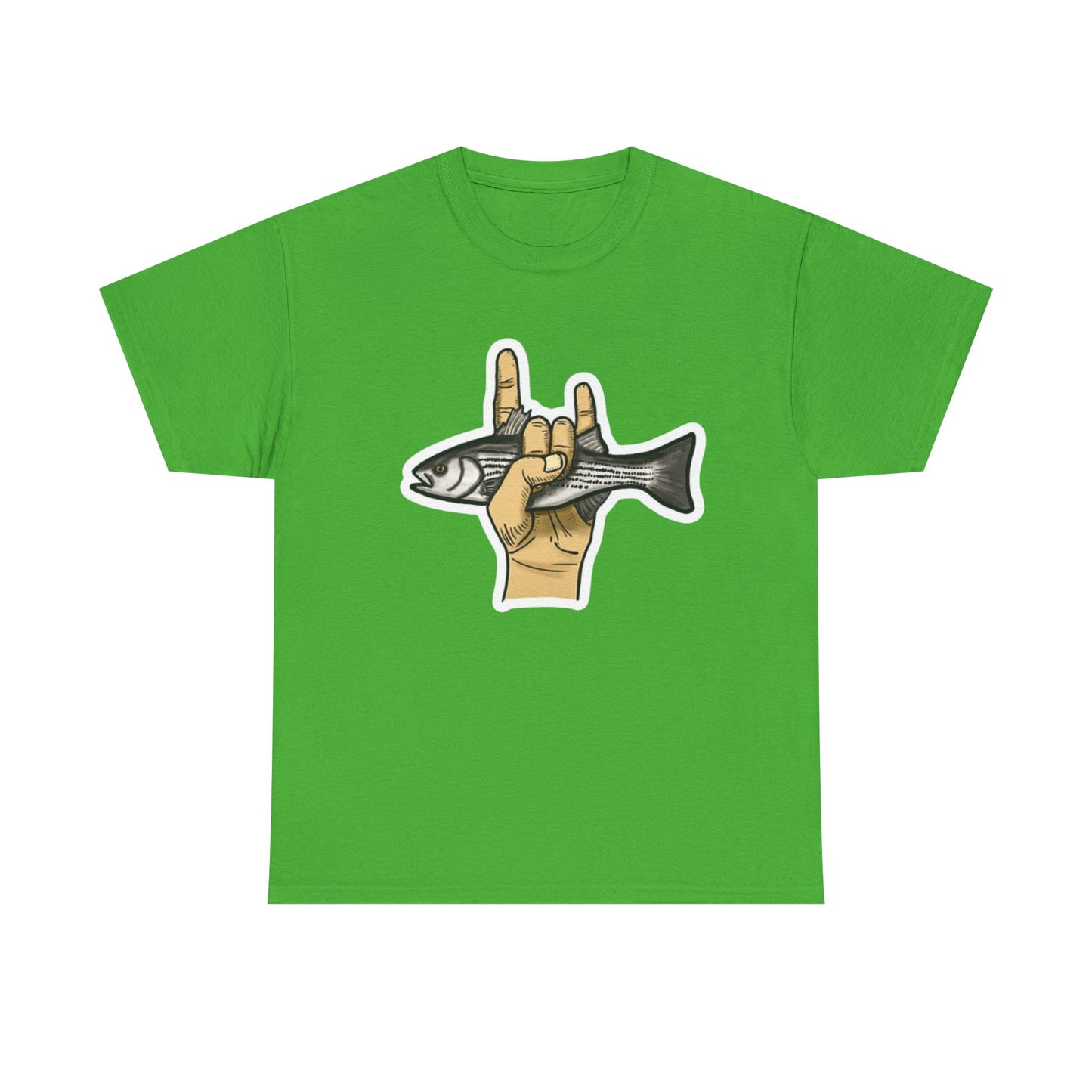Rock on fish unisex heavy cotton t-shirt