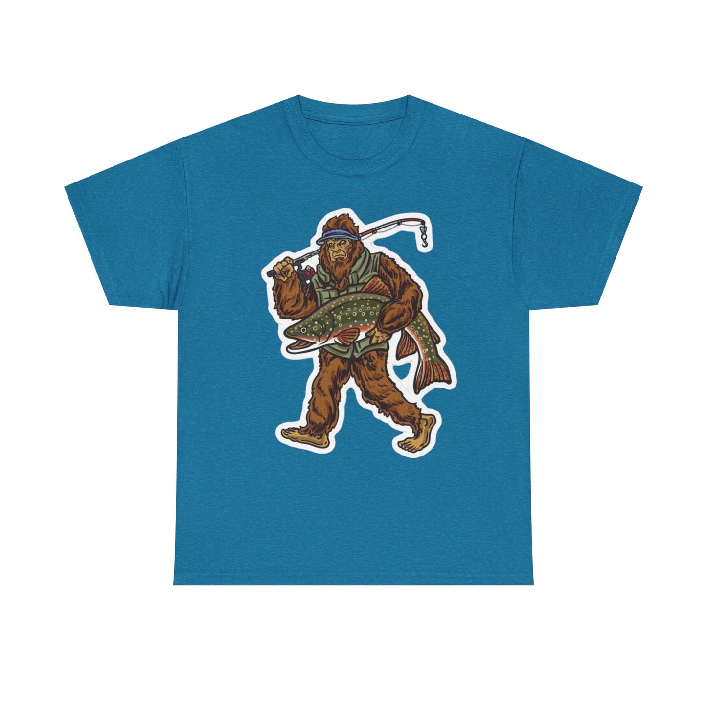 Bigfoot fishing unisex heavy cotton t-shirt