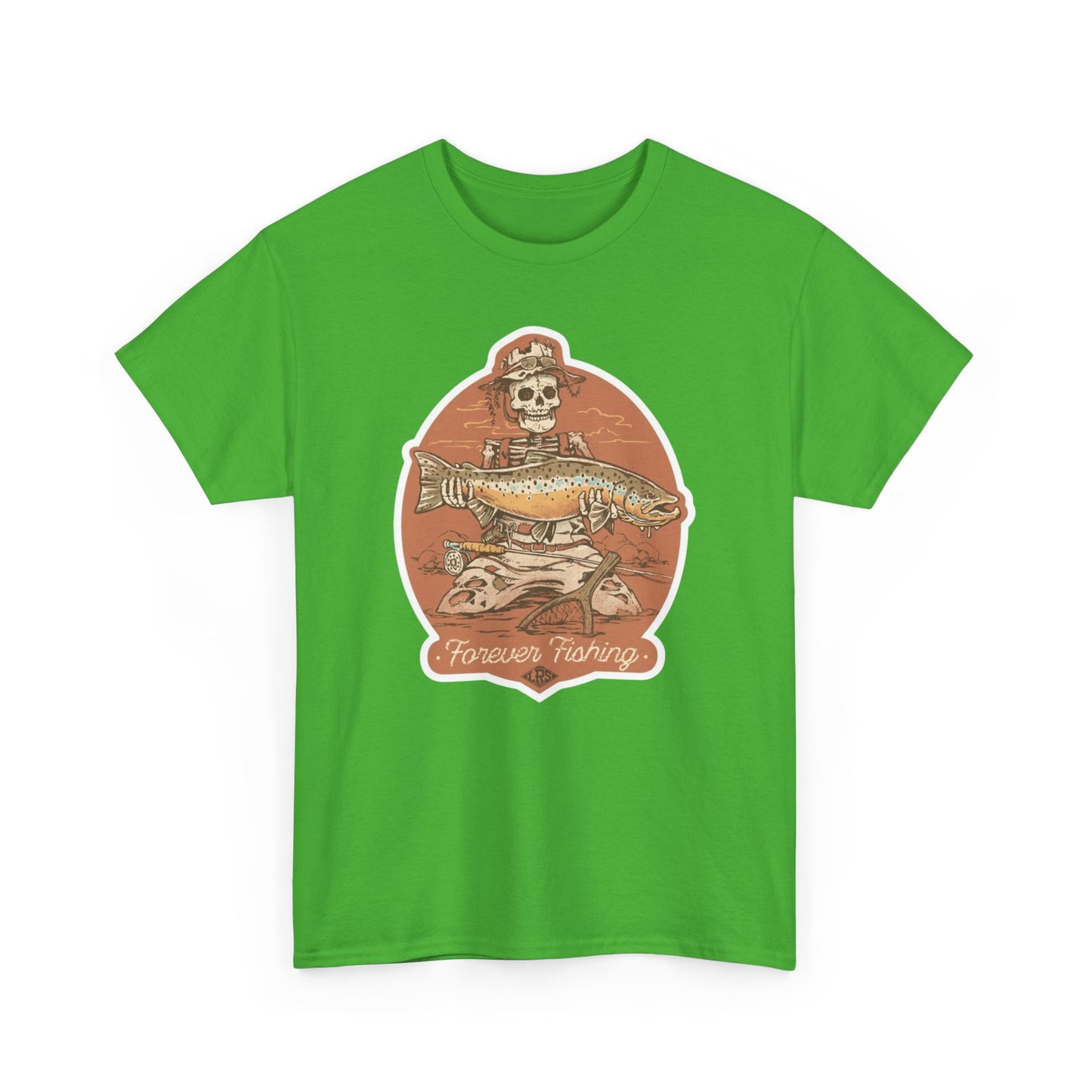 Skeleton forever fishing unisex heavy cotton t-shirt