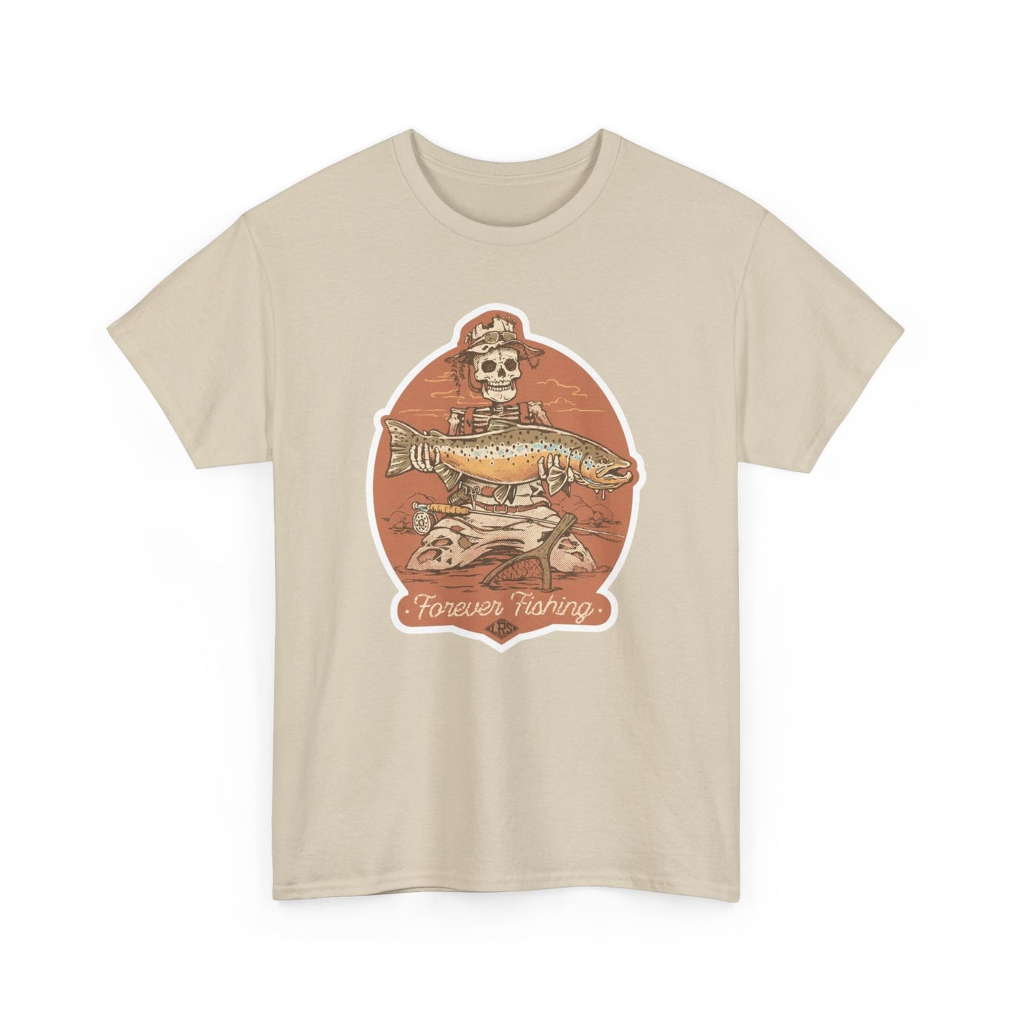 Skeleton forever fishing unisex heavy cotton t-shirt