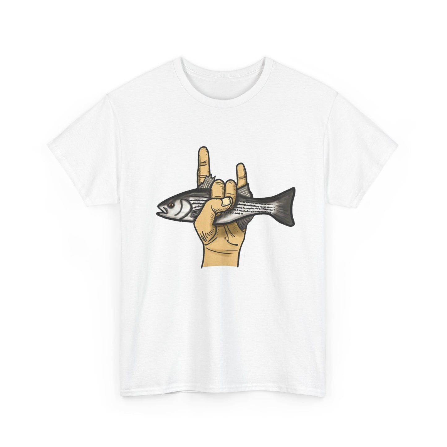 Rock on fish unisex heavy cotton t-shirt