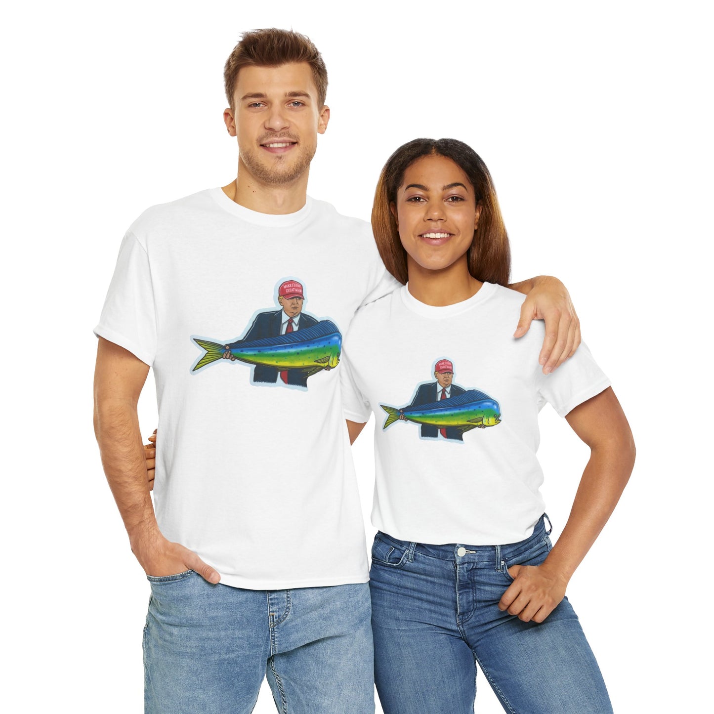 Donald trump fishing unisex heavy cotton t-shirt
