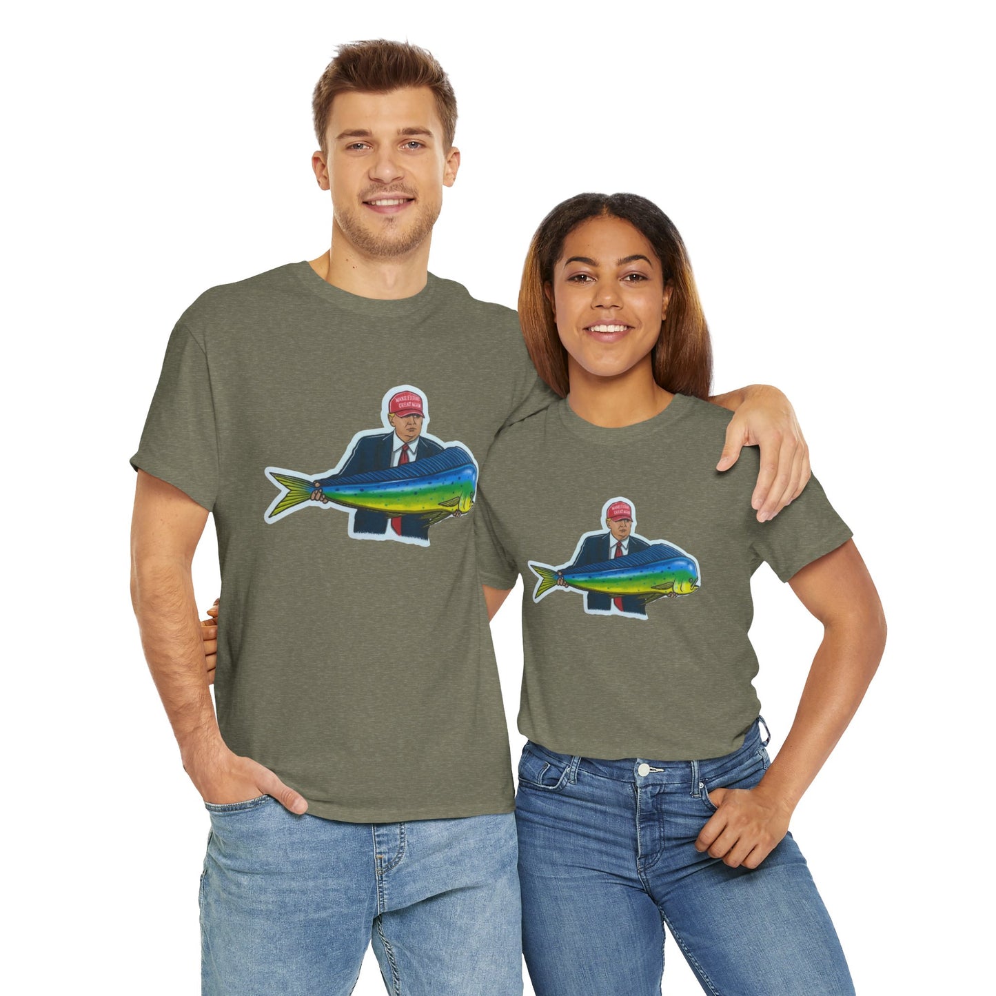 Donald trump fishing unisex heavy cotton t-shirt