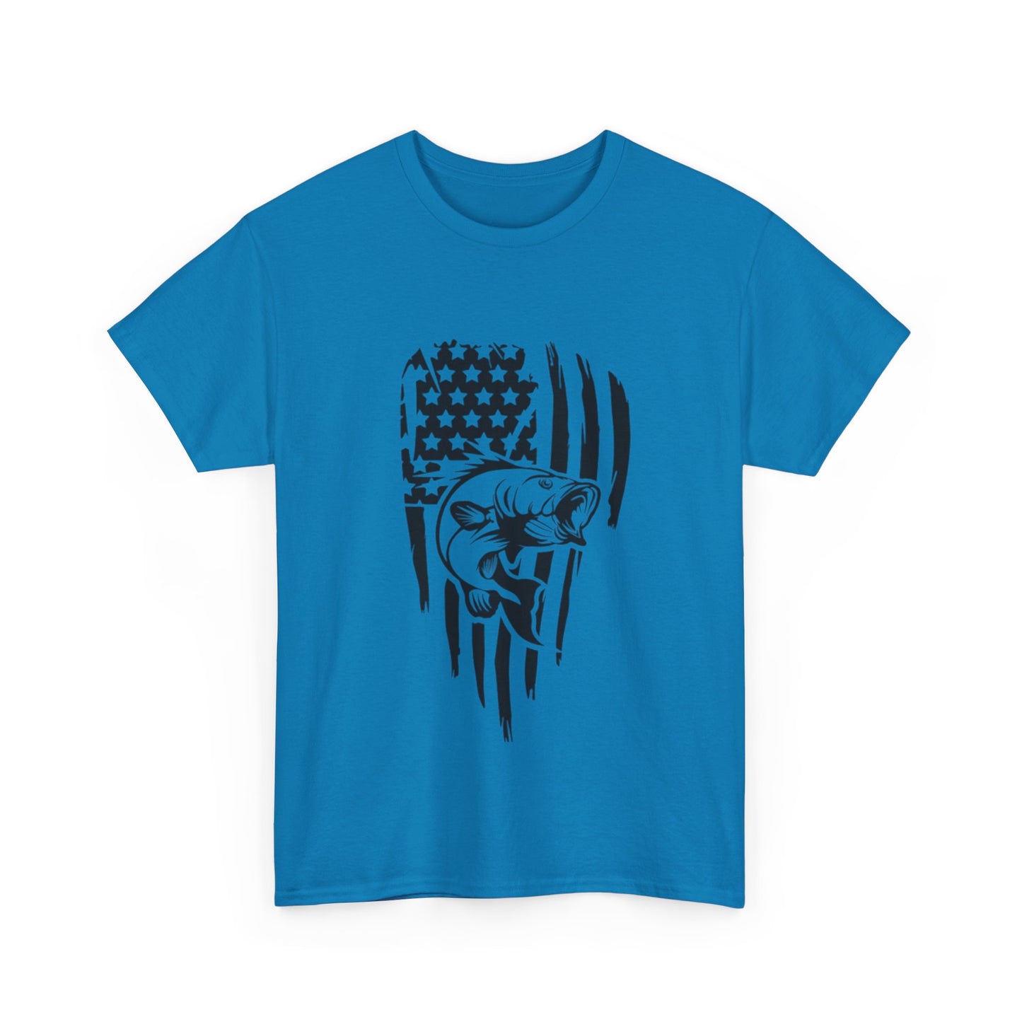 USA flag fishing unisex heavy cotton t-shirt