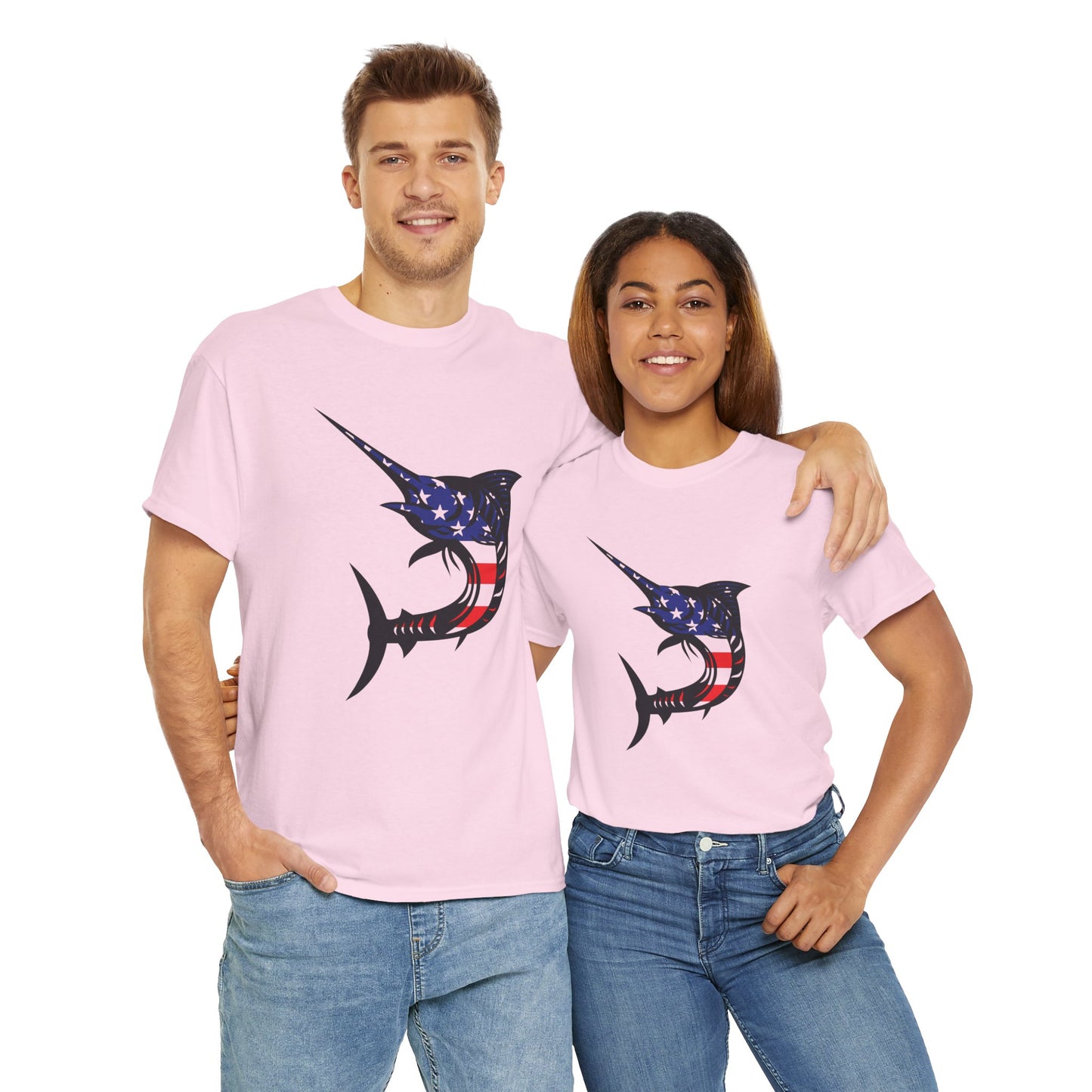 USA sword fish unisex heavy cotton t-shirt