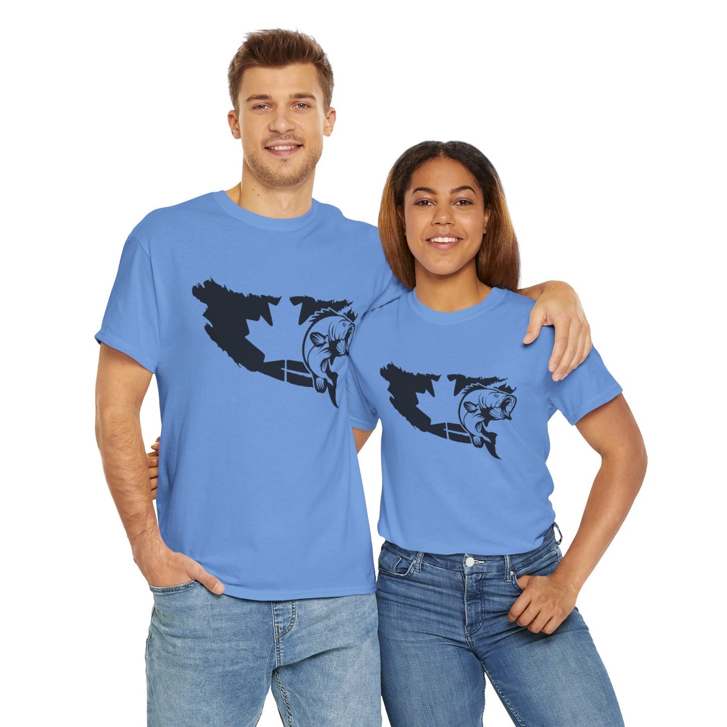 Canada map fishing unisex heavy cotton t-shirt