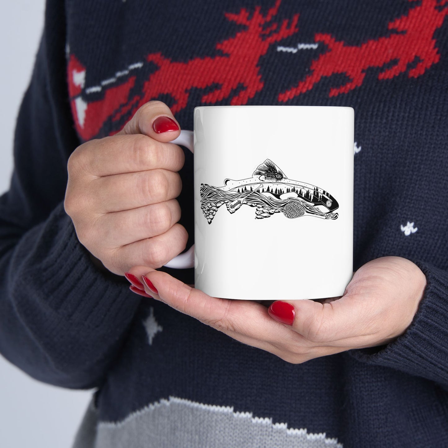 Trout fish design mug