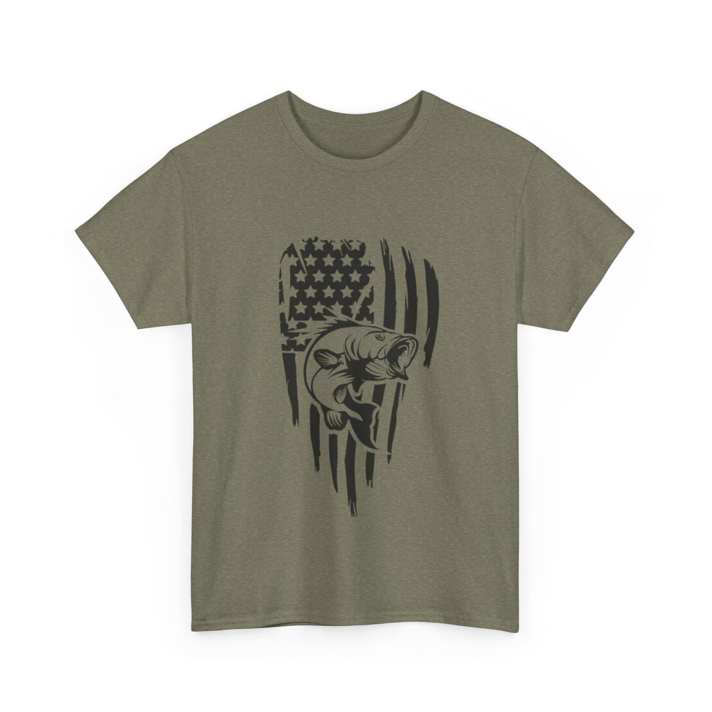USA flag fishing unisex heavy cotton t-shirt