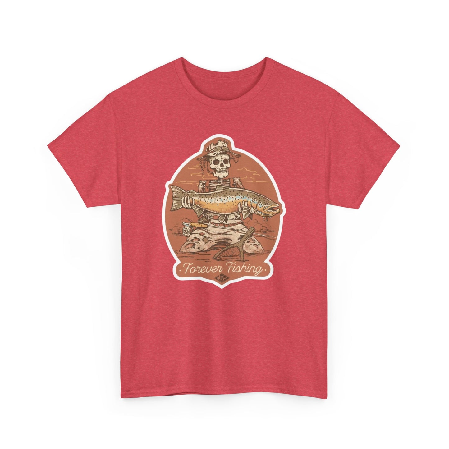 Skeleton forever fishing unisex heavy cotton t-shirt