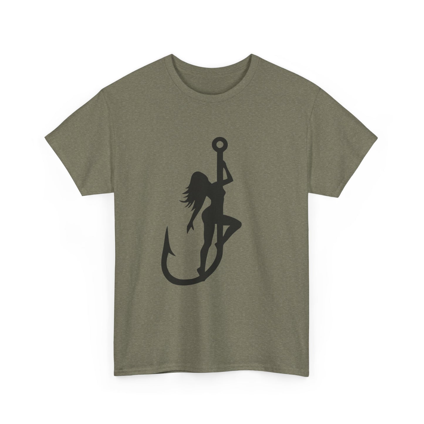 Fishing hook unisex heavy cotton t-shirt