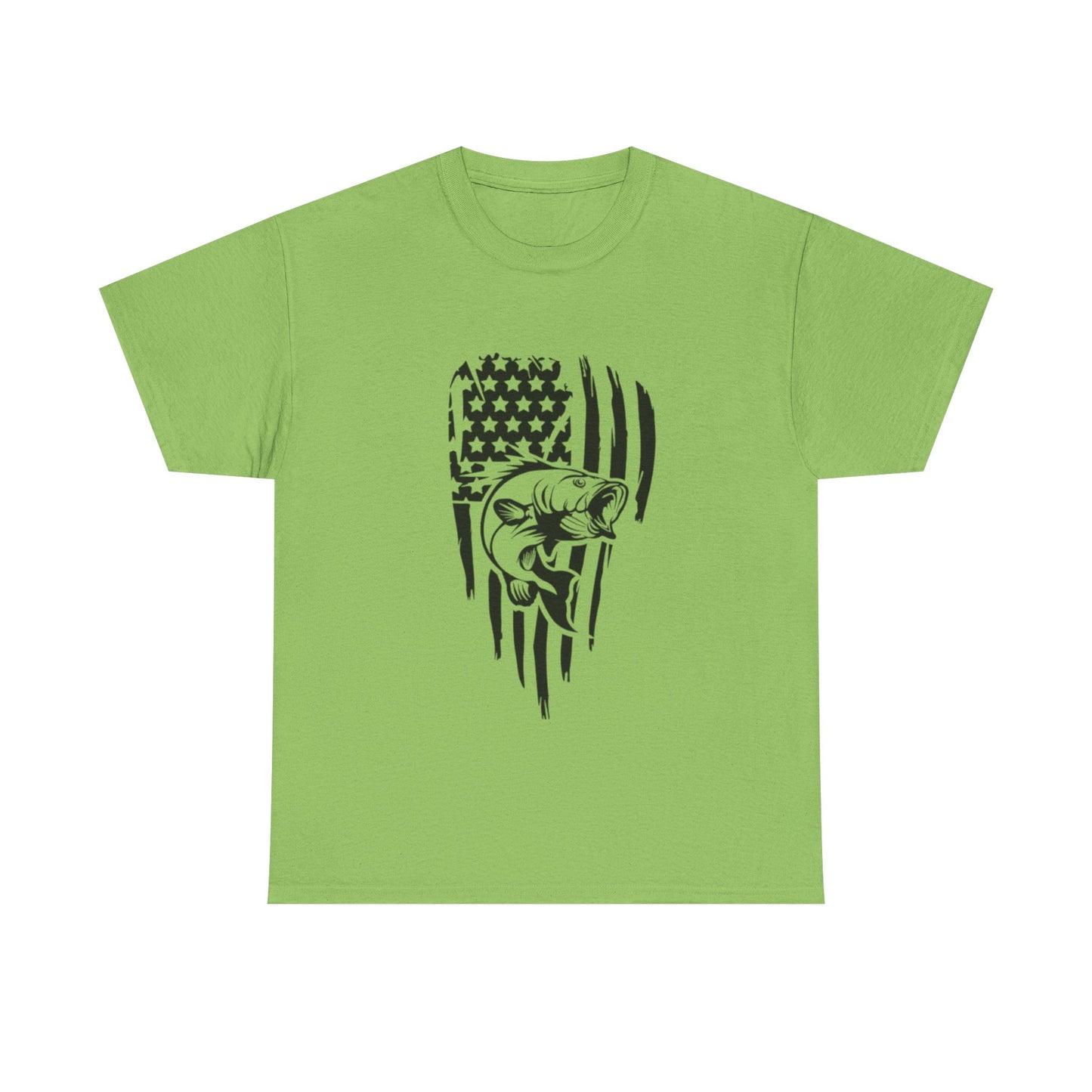 USA flag fishing unisex heavy cotton t-shirt