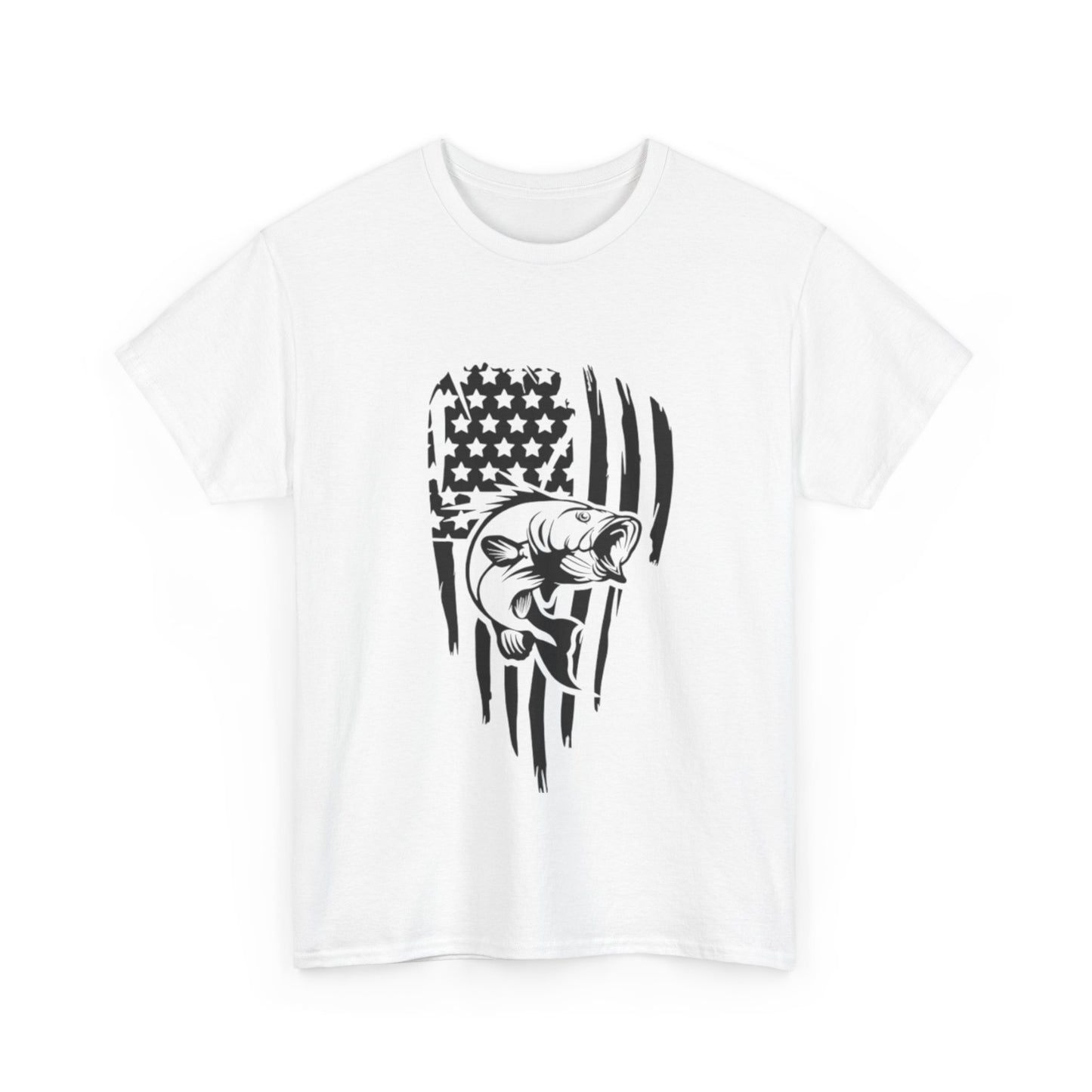 USA flag fishing unisex heavy cotton t-shirt