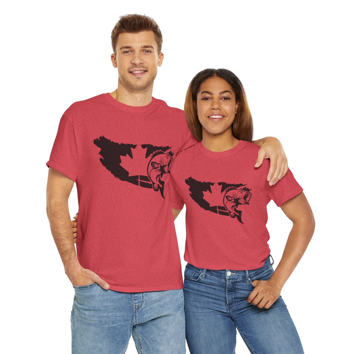 Canada map fishing unisex heavy cotton t-shirt