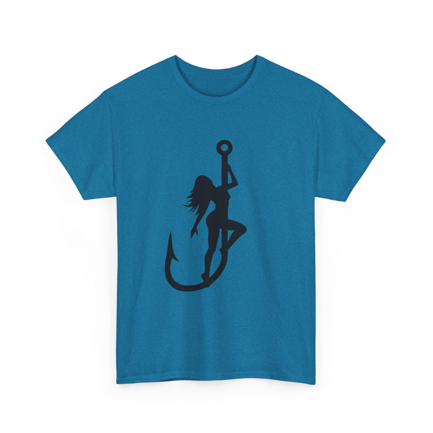 Fishing hook unisex heavy cotton t-shirt