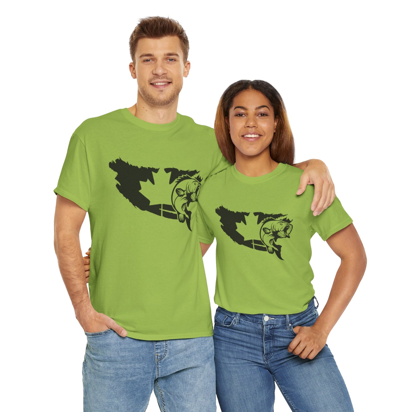 Canada map fishing unisex heavy cotton t-shirt