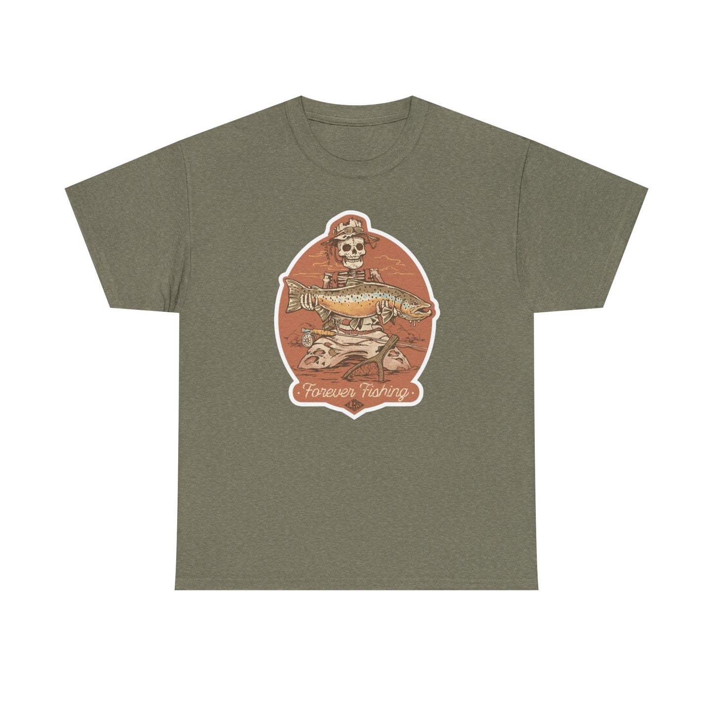 Skeleton forever fishing unisex heavy cotton t-shirt