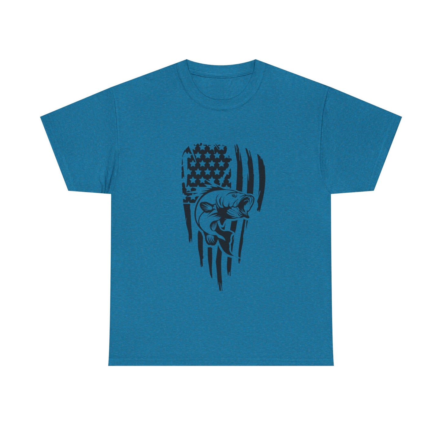 USA flag fishing unisex heavy cotton t-shirt