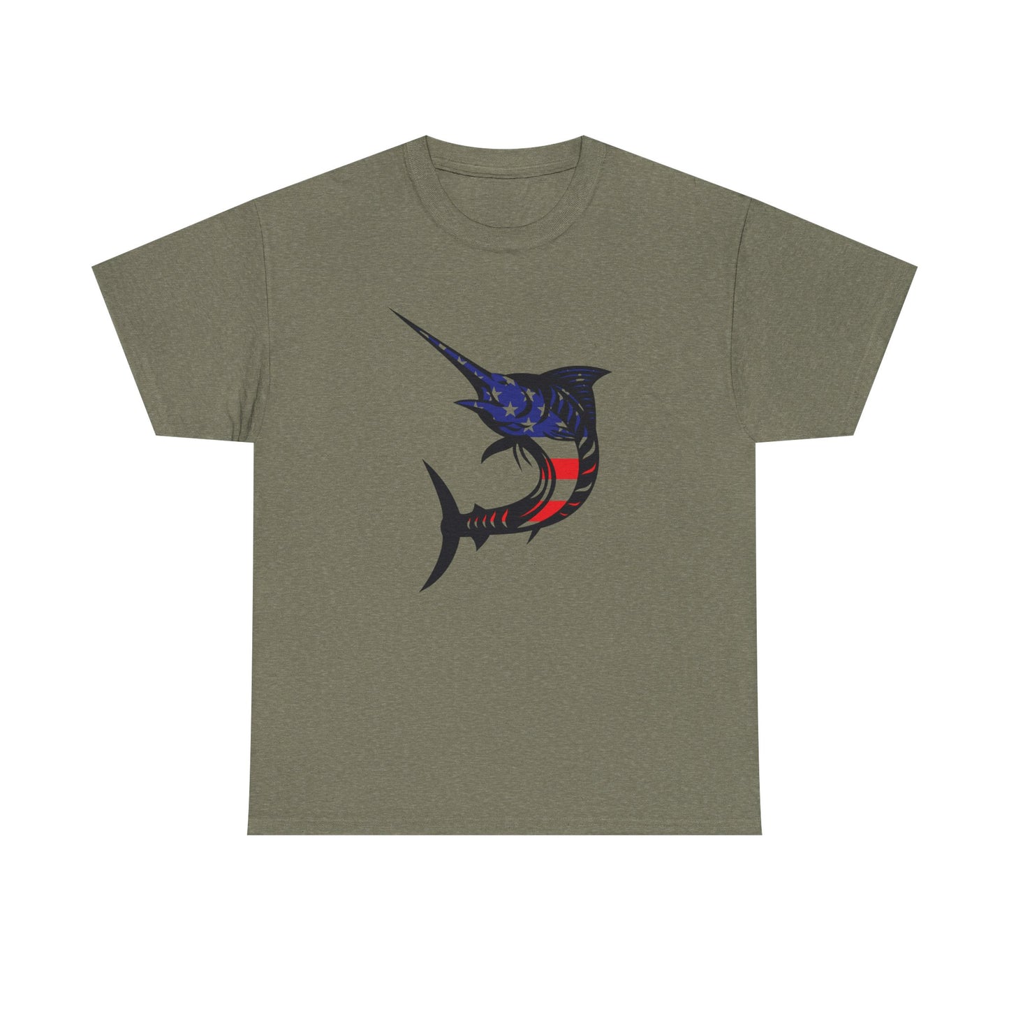 USA sword fish unisex heavy cotton t-shirt