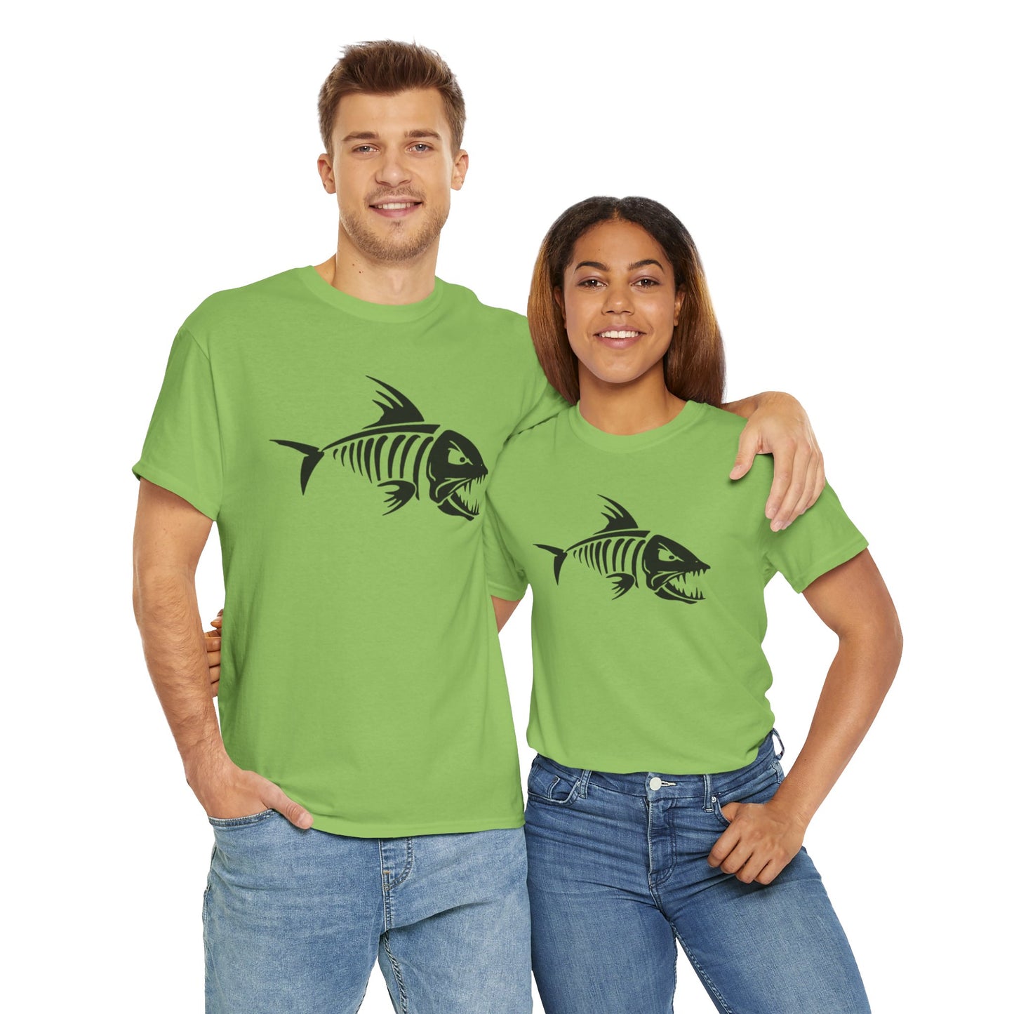 Fish bones unisex heavy cotton t-shirt