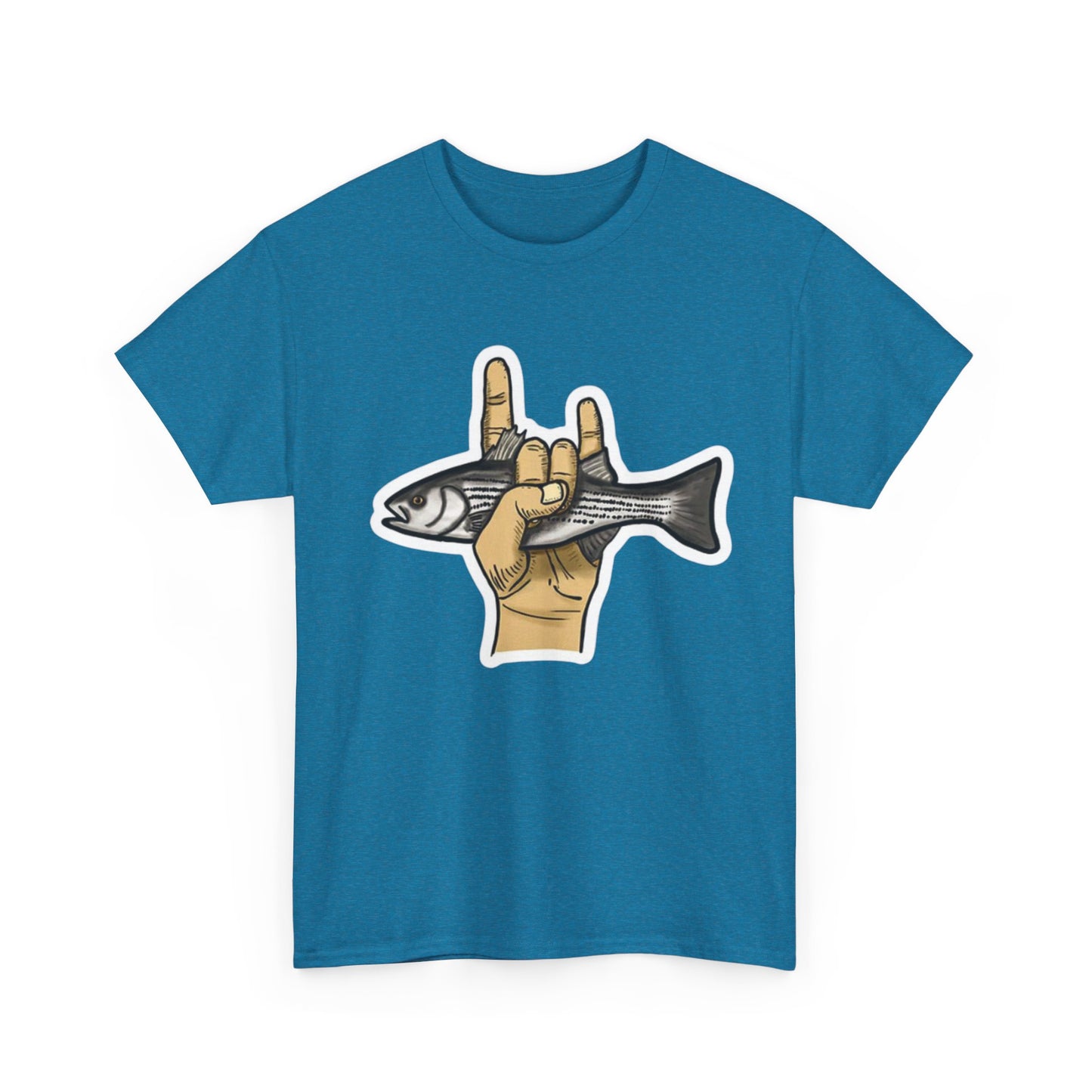 Rock on fish unisex heavy cotton t-shirt
