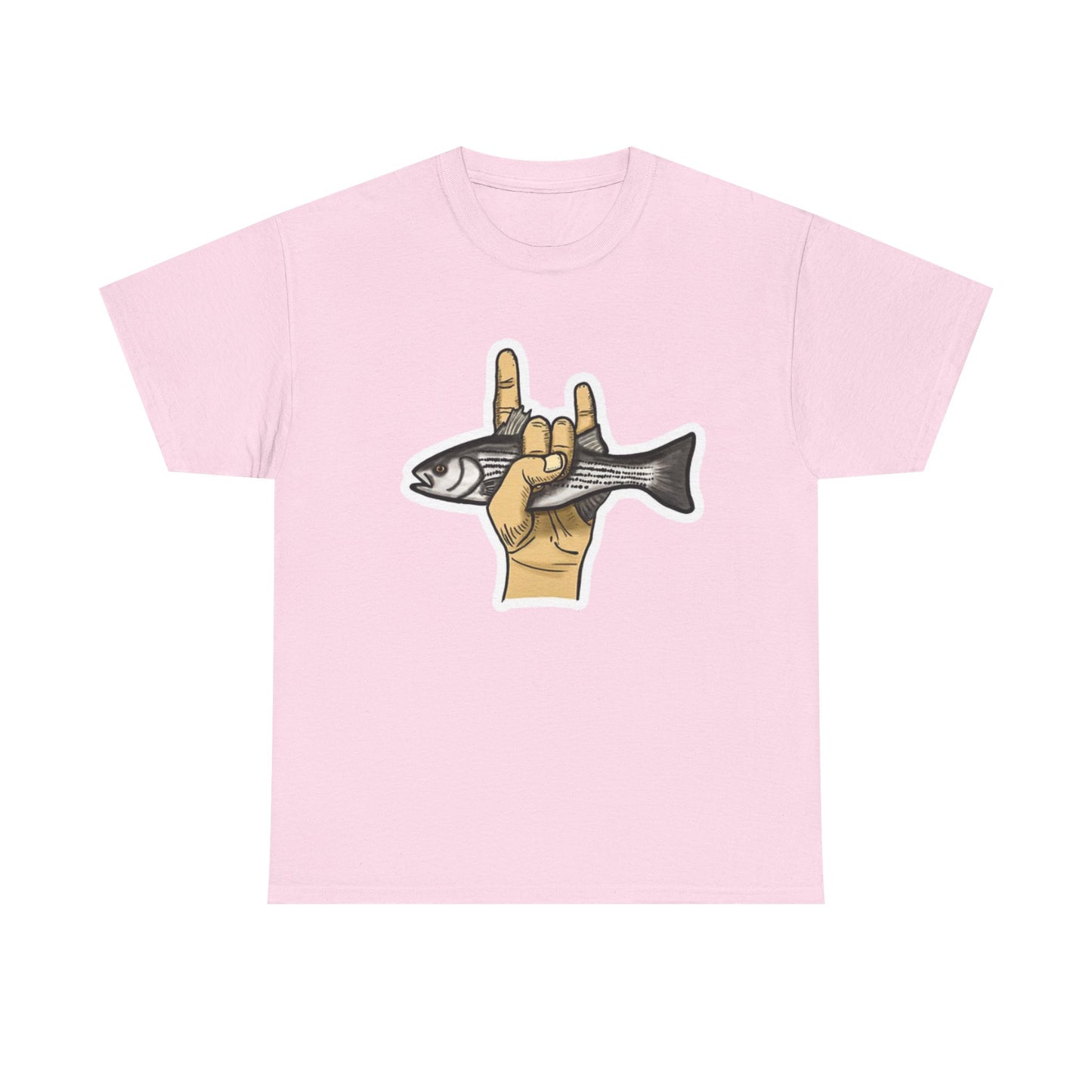 Rock on fish unisex heavy cotton t-shirt