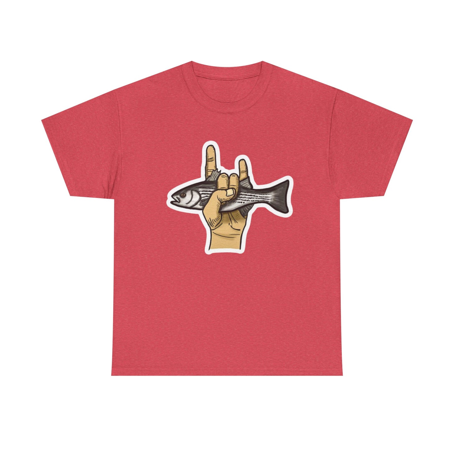 Rock on fish unisex heavy cotton t-shirt