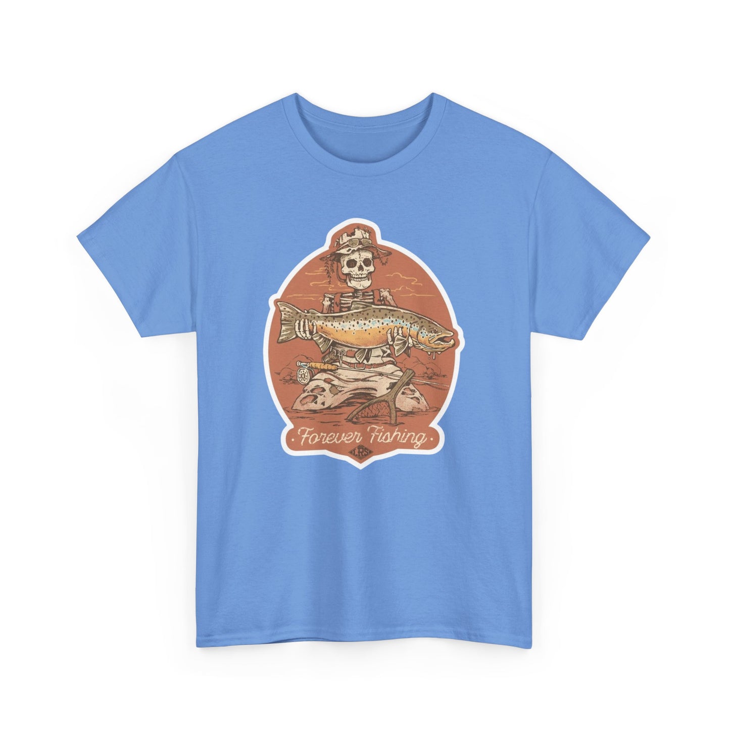 Skeleton forever fishing unisex heavy cotton t-shirt