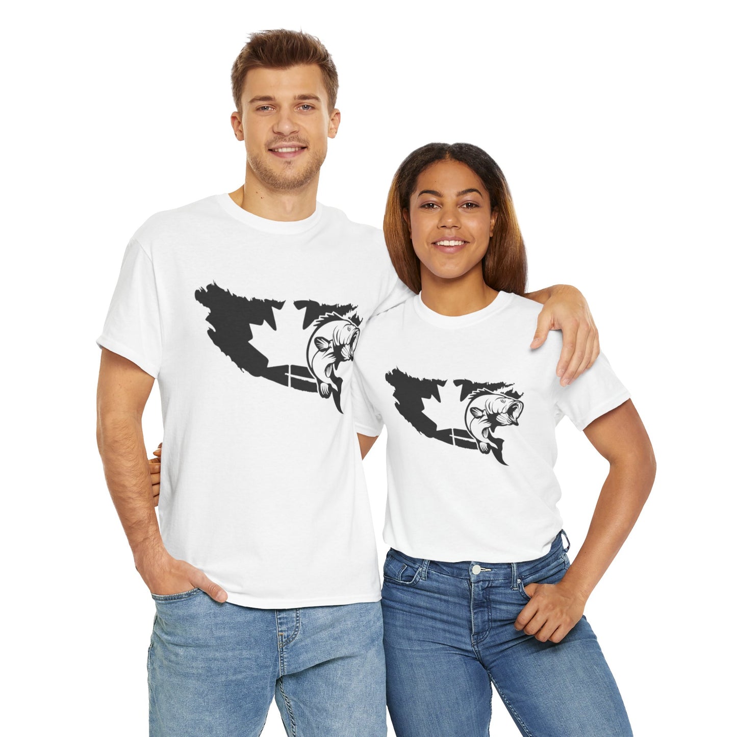 Canada map fishing unisex heavy cotton t-shirt