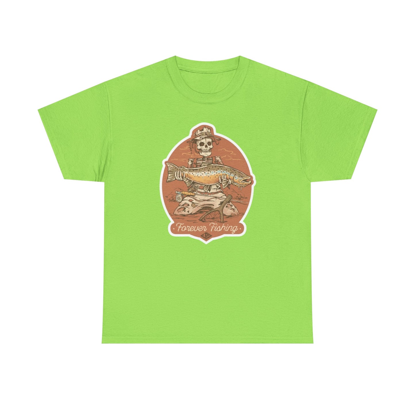 Skeleton forever fishing unisex heavy cotton t-shirt