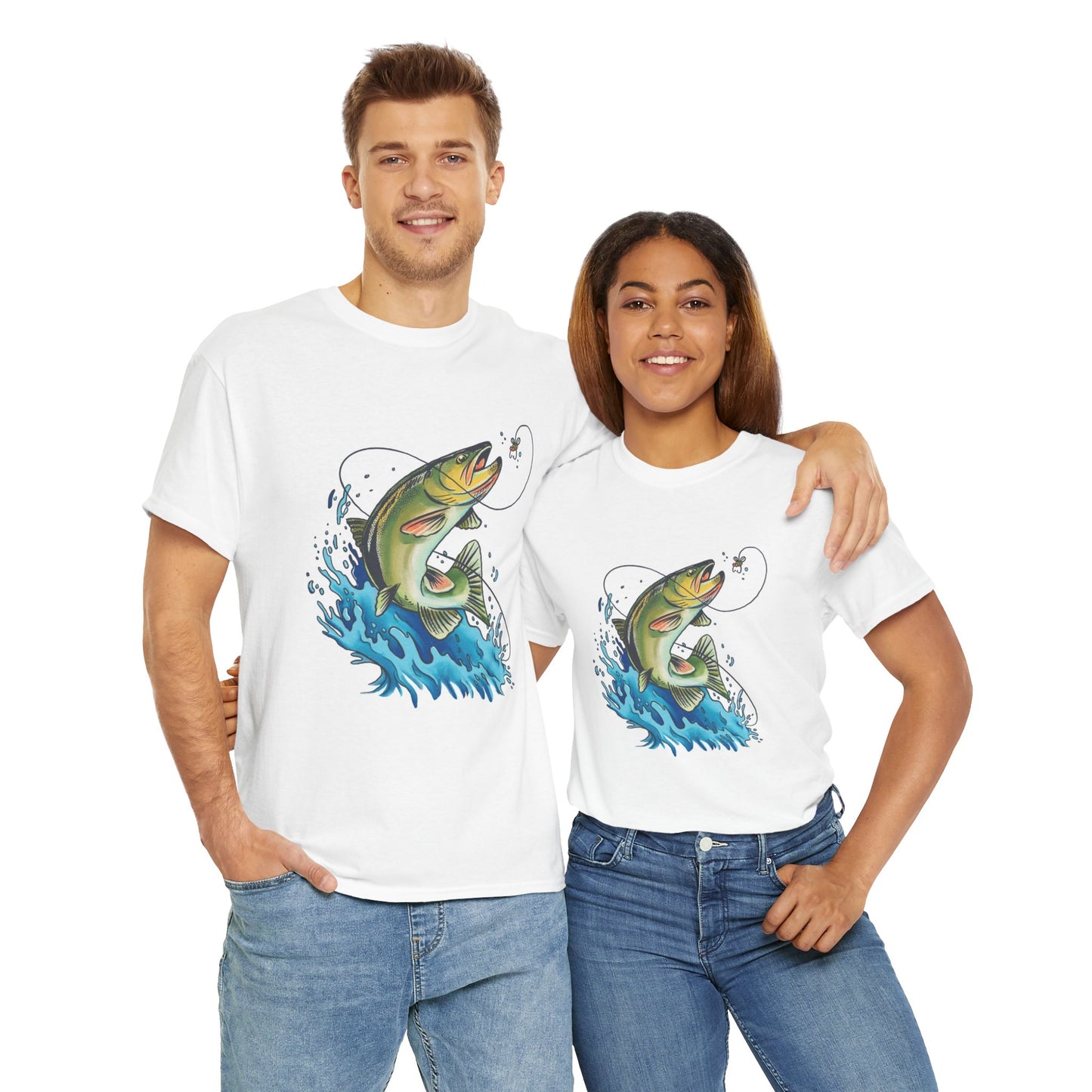 Fishing unisex heavy cotton t-shirt