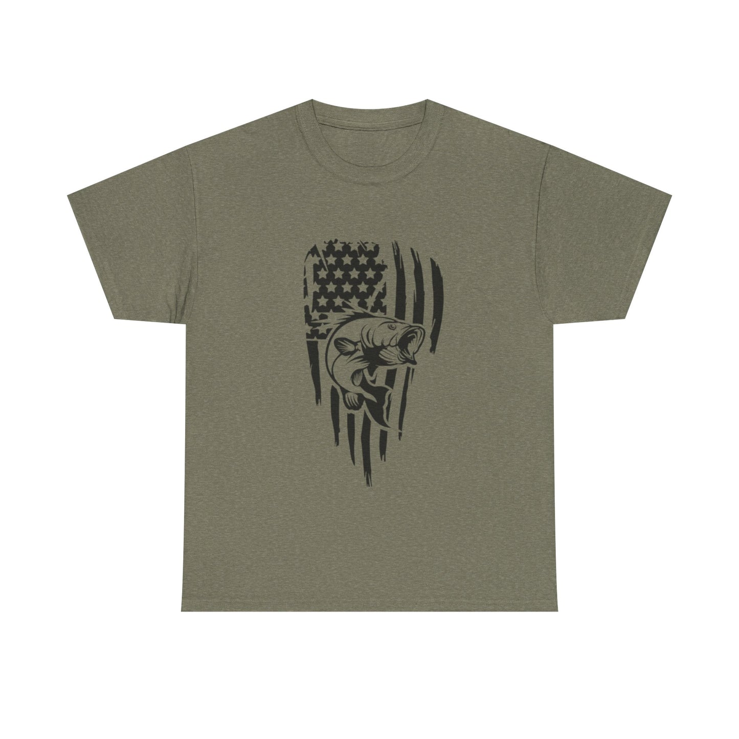 USA flag fishing unisex heavy cotton t-shirt
