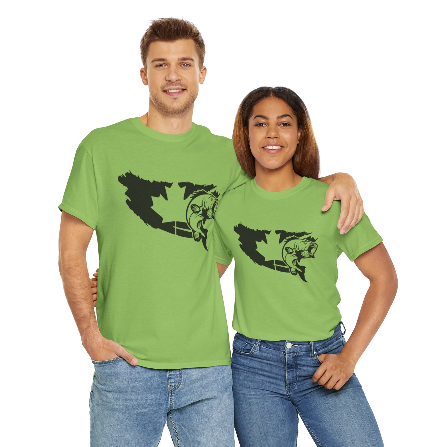 Canada map fishing unisex heavy cotton t-shirt