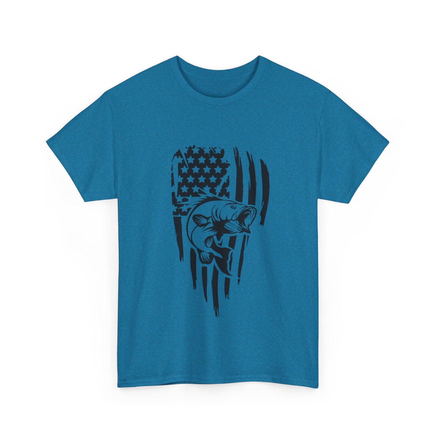 USA flag fishing unisex heavy cotton t-shirt