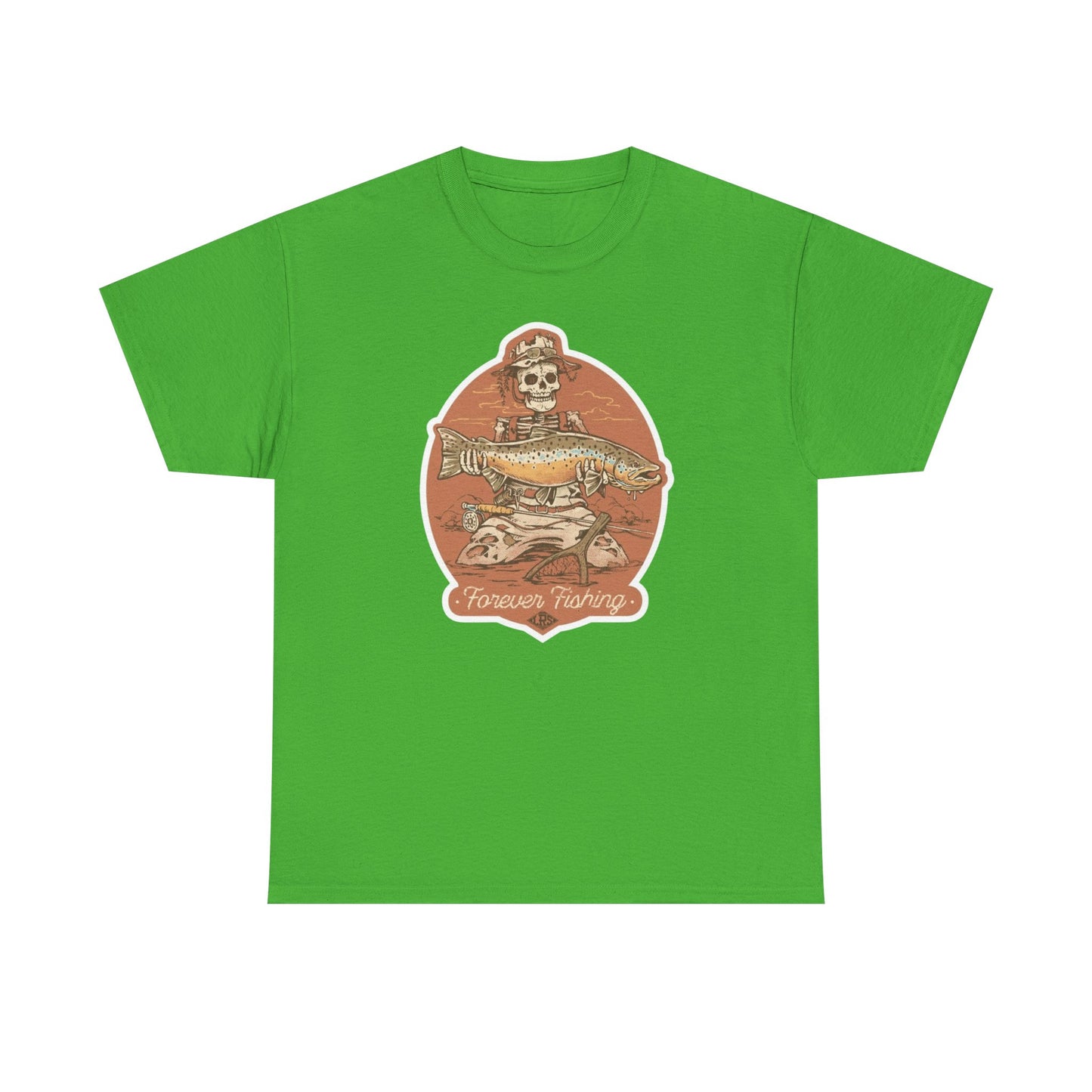 Skeleton forever fishing unisex heavy cotton t-shirt