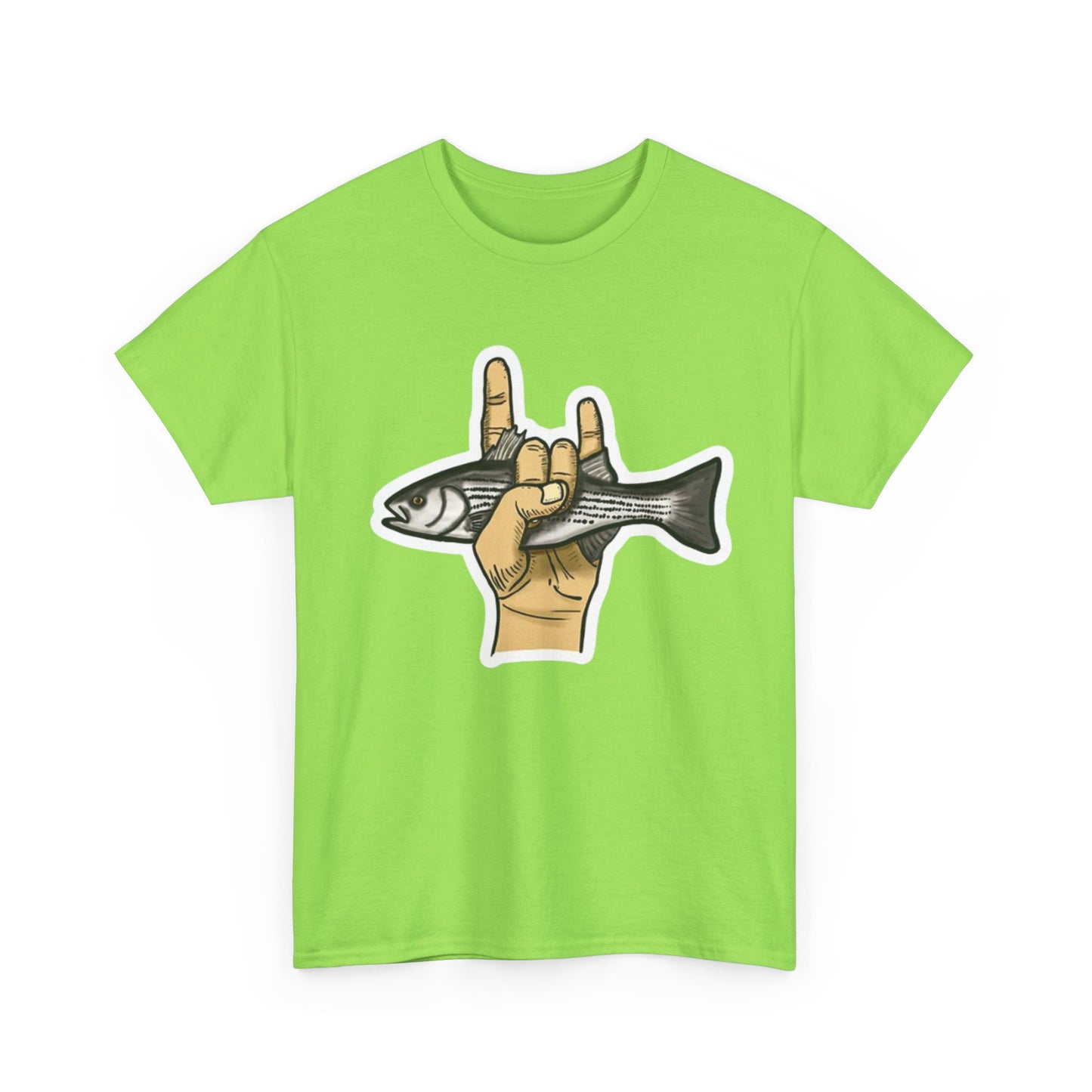 Rock on fish unisex heavy cotton t-shirt