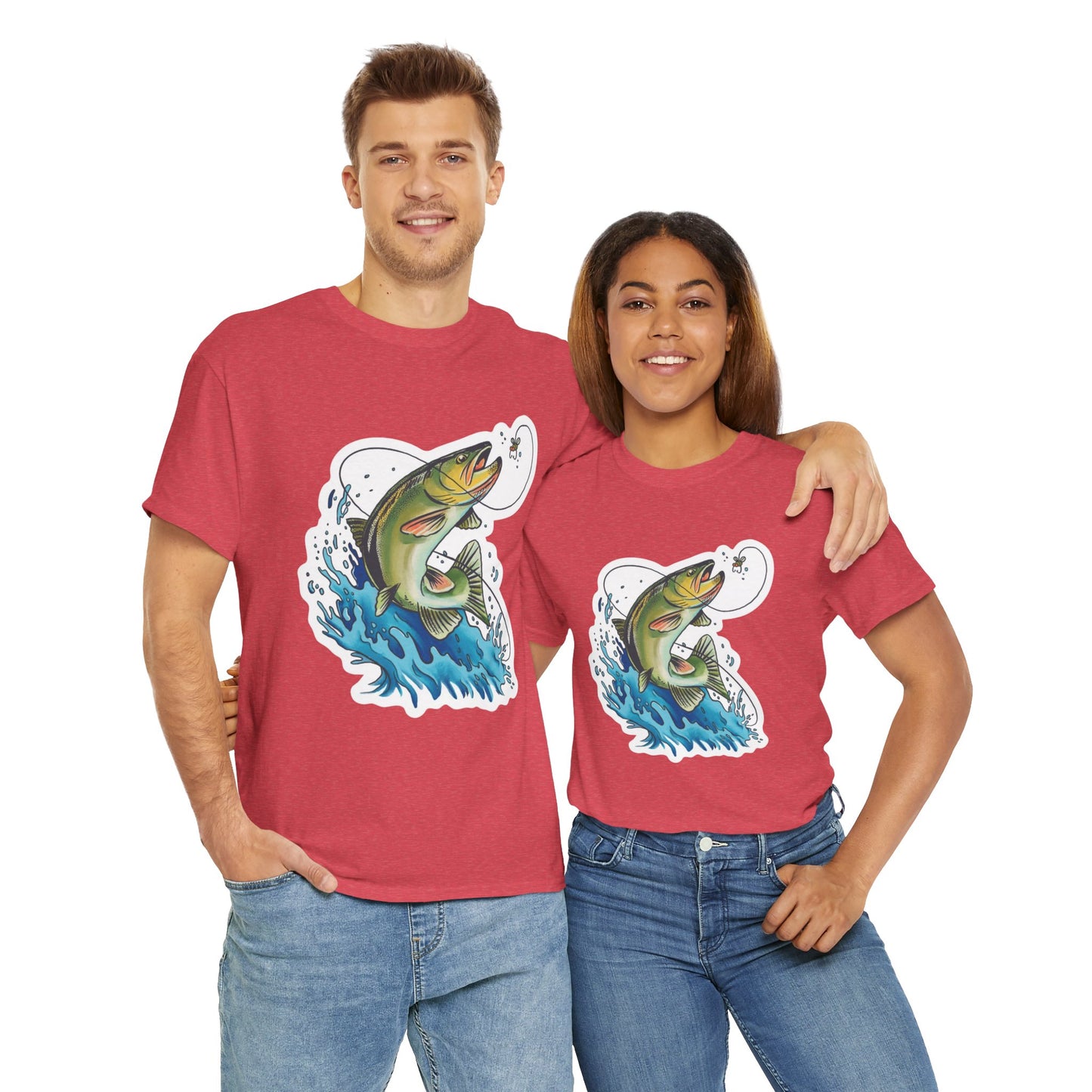 Fishing unisex heavy cotton t-shirt