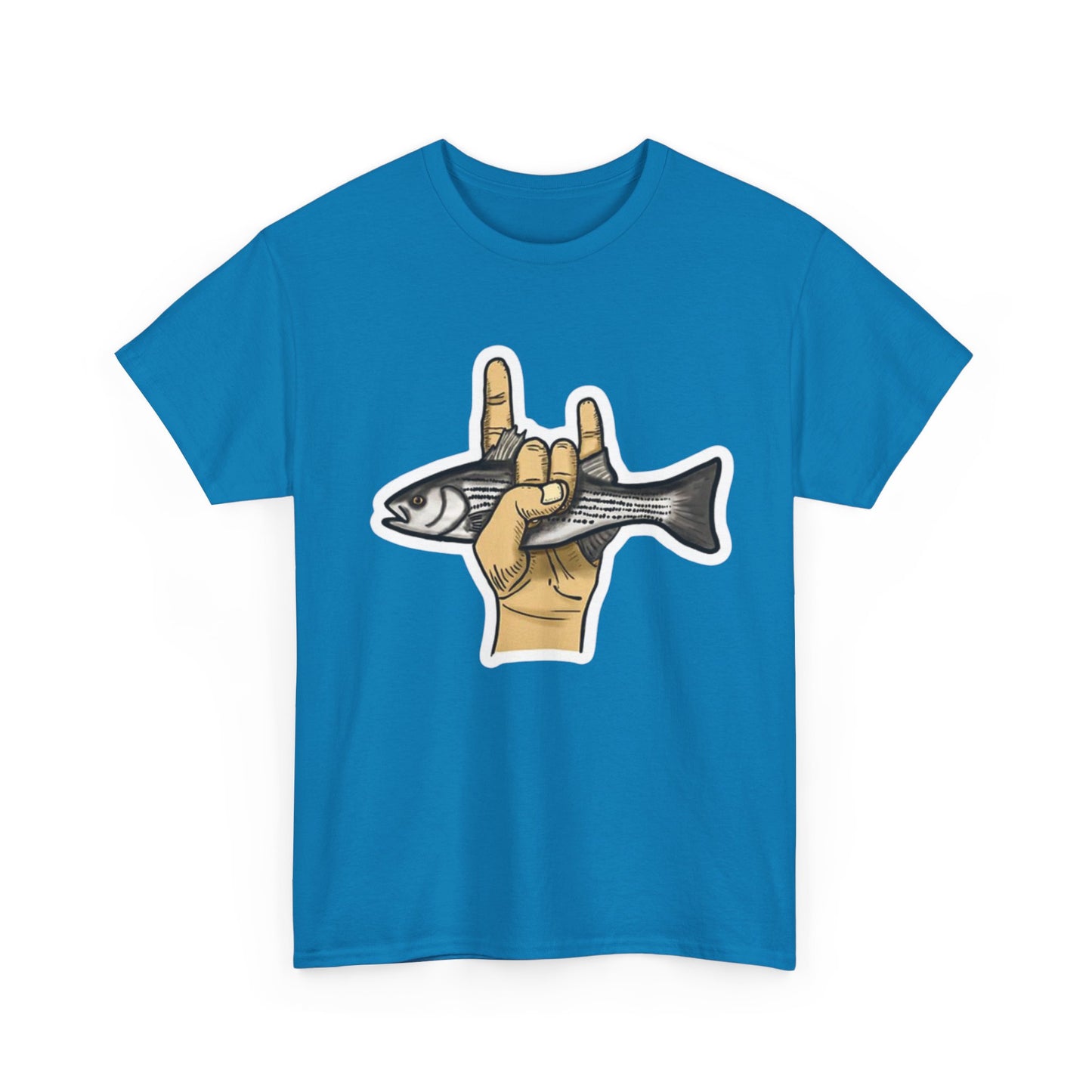 Rock on fish unisex heavy cotton t-shirt