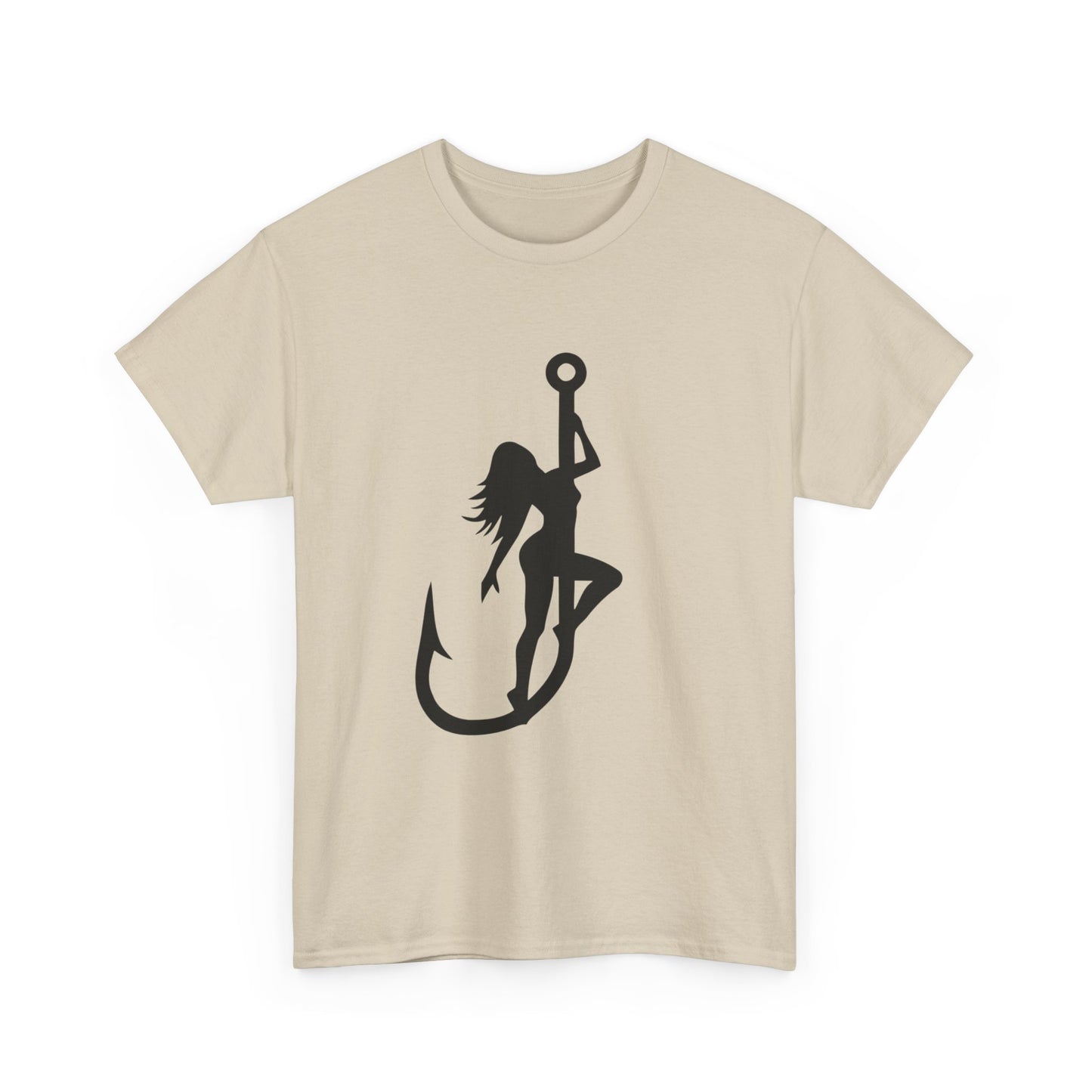 Fishing hook unisex heavy cotton t-shirt