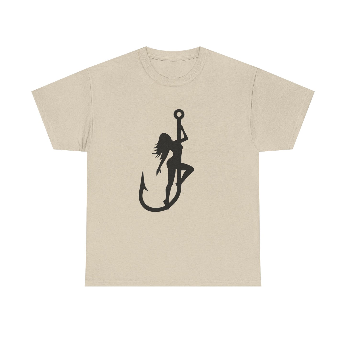 Fishing hook unisex heavy cotton t-shirt