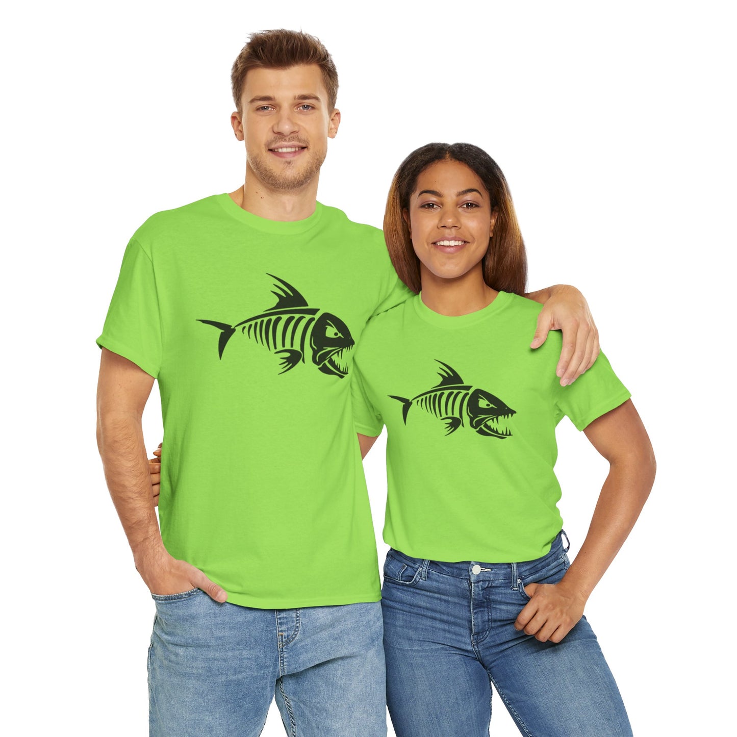 Fish bones unisex heavy cotton t-shirt