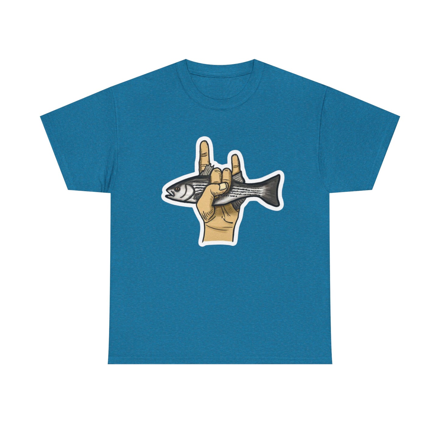 Rock on fish unisex heavy cotton t-shirt