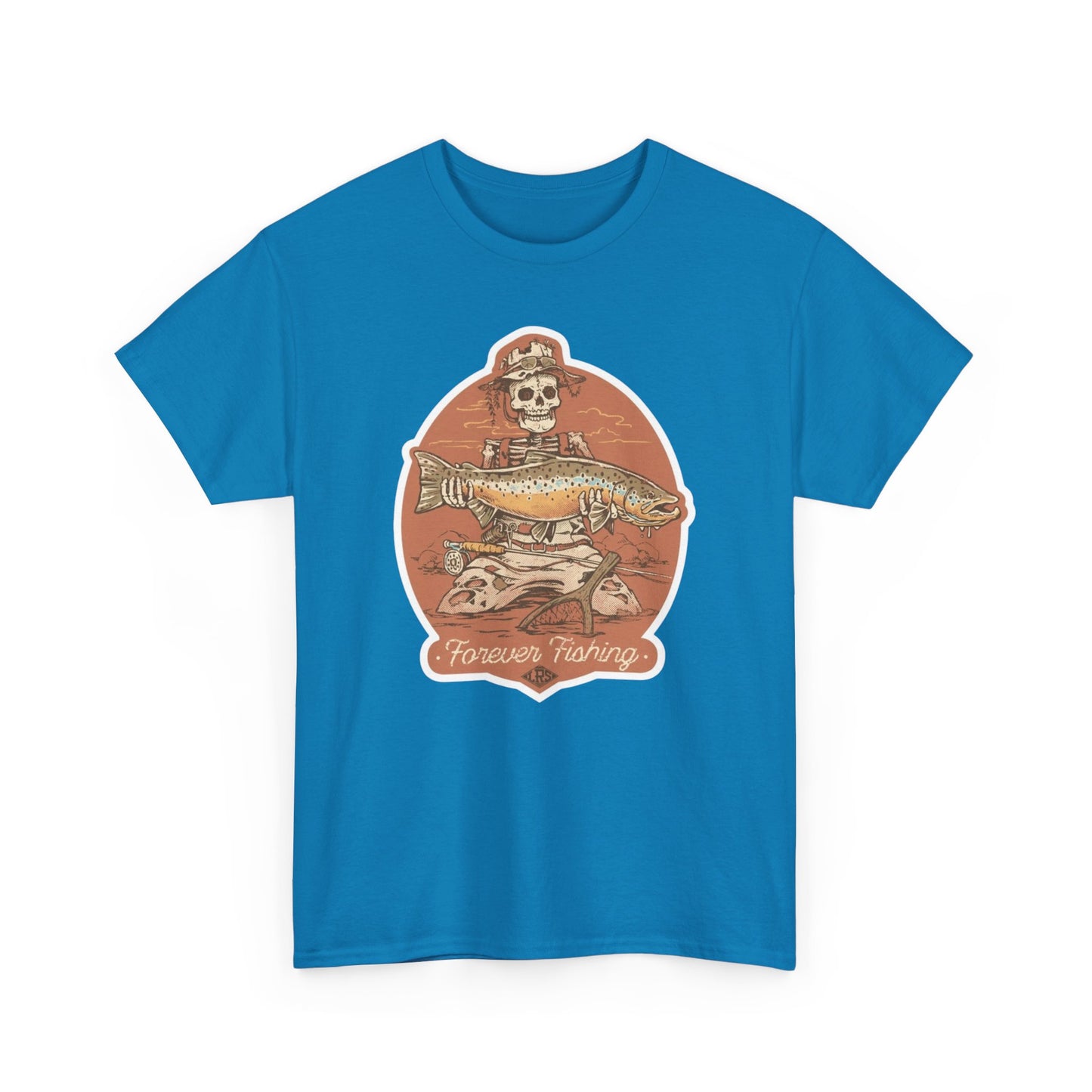 Skeleton forever fishing unisex heavy cotton t-shirt
