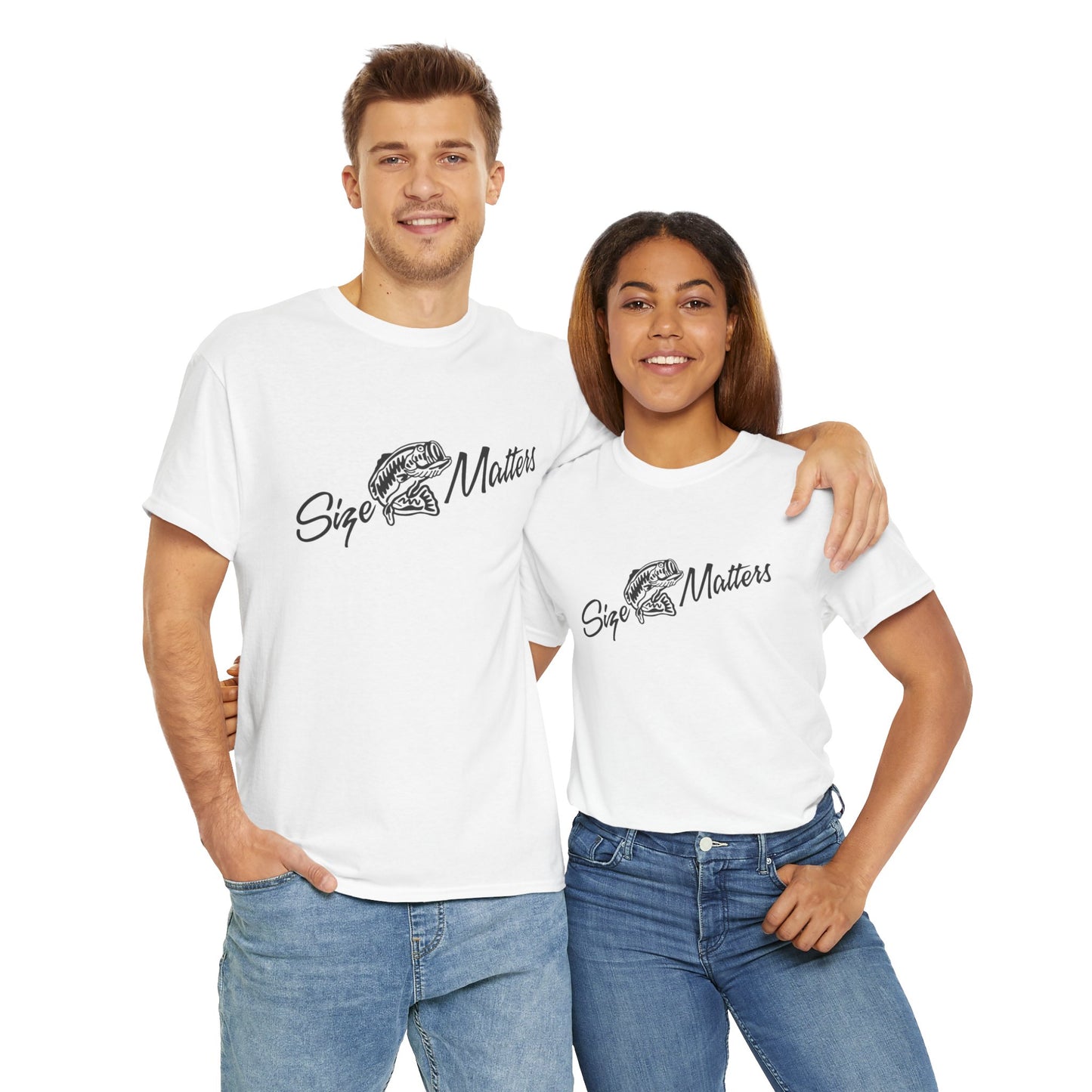 Size matters unisex heavy cotton t-shirt