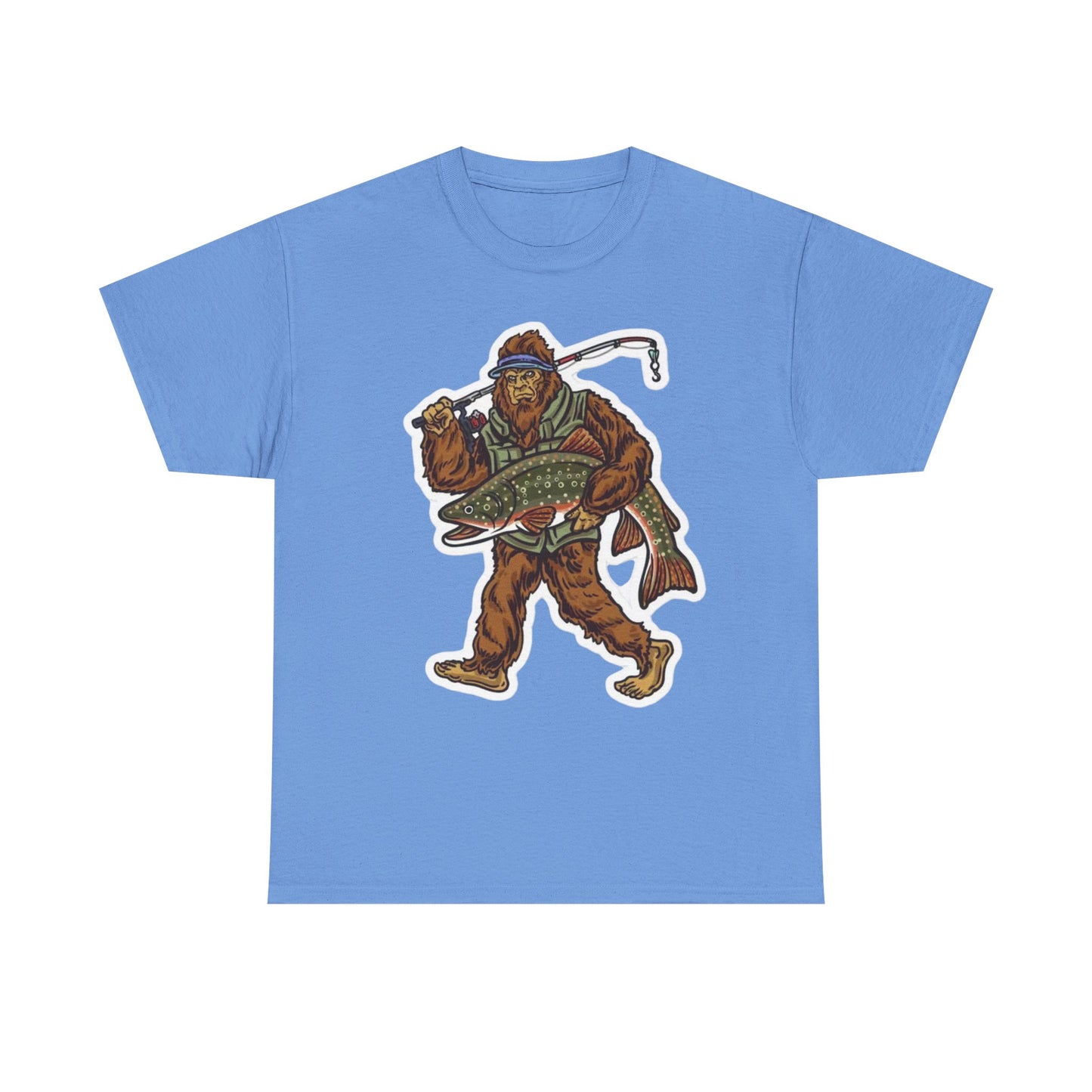 Bigfoot fishing unisex heavy cotton t-shirt