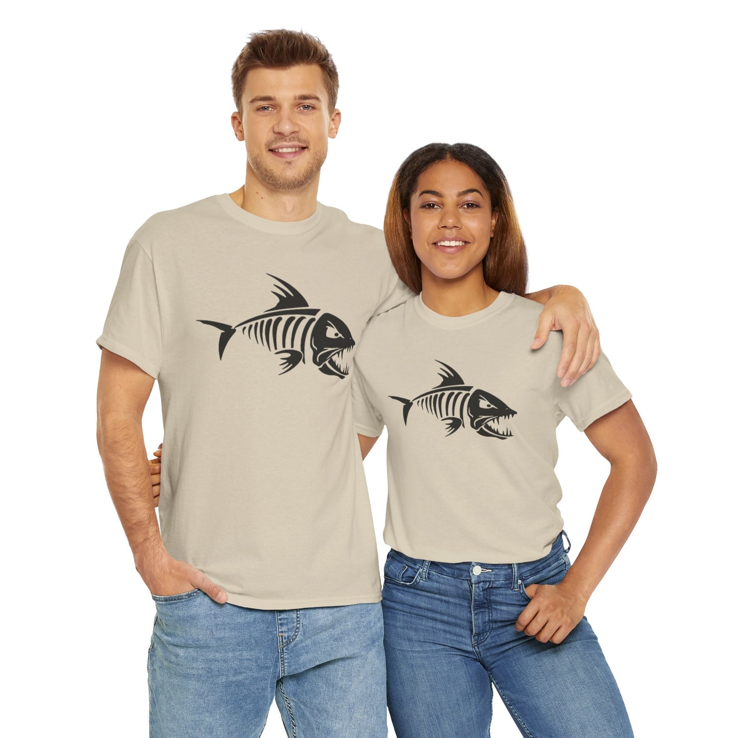 Fish bones unisex heavy cotton t-shirt