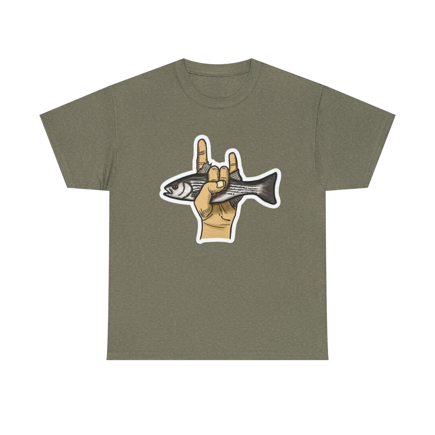 Rock on fish unisex heavy cotton t-shirt