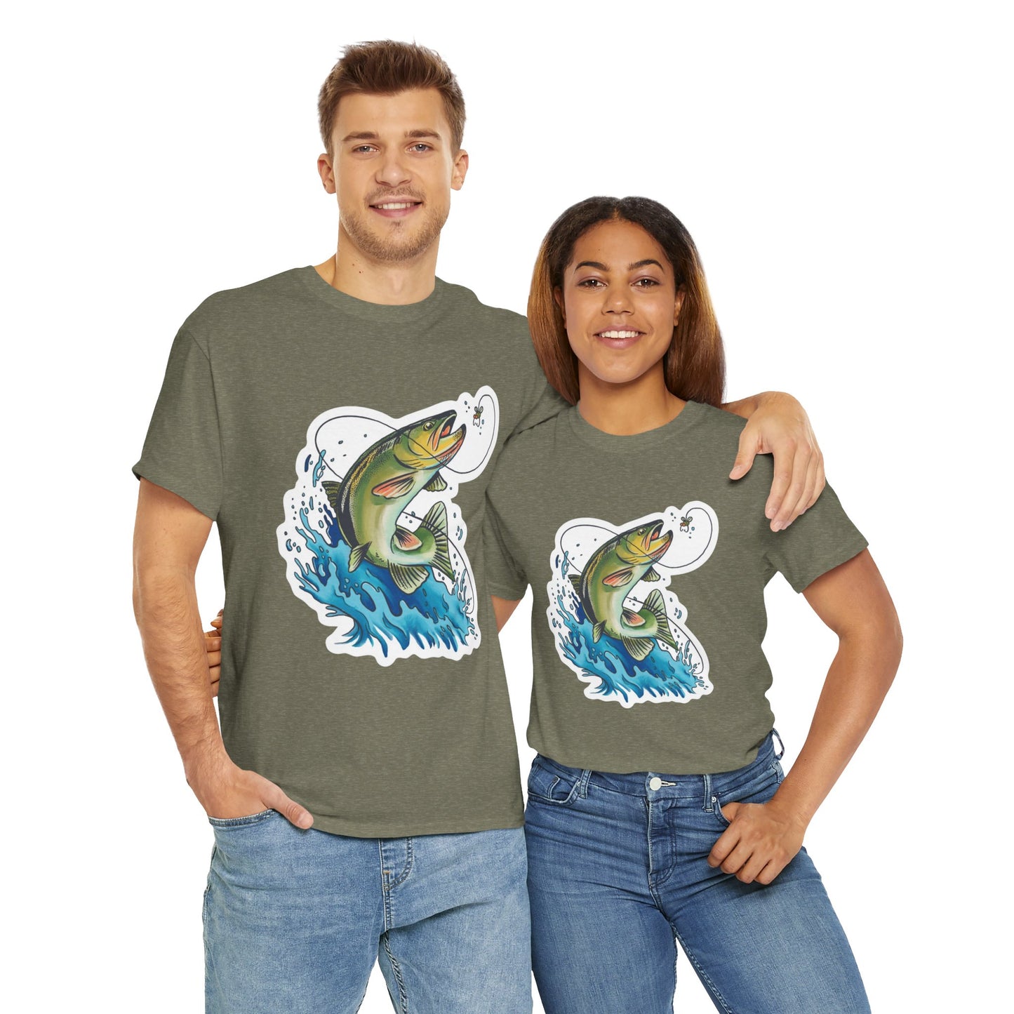 Fishing unisex heavy cotton t-shirt